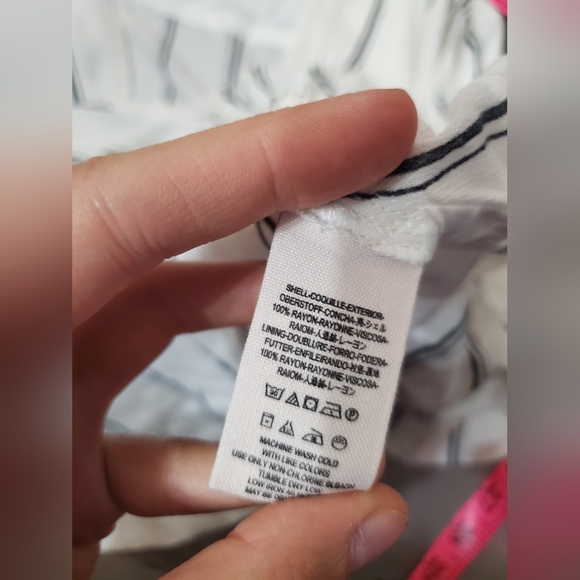 Free People Striped White and Black Women's Crop Top. Crossed Front. Oversized S - Picture 6 of 8